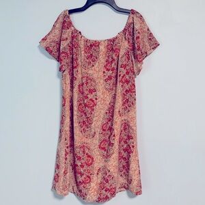 NWT Madewell Silk off the Shoulder Dress Paisley size medium fall dress